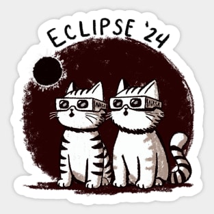 Solar Eclipse Cats Sticker